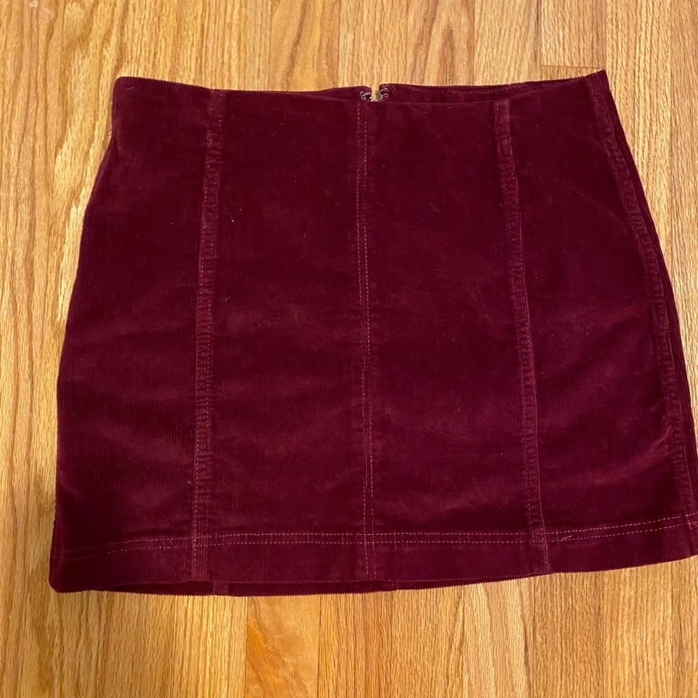 Burgundy Corduroy Skirt.